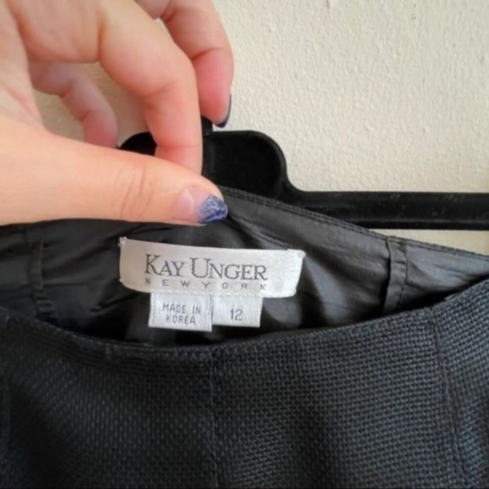 90's Kay Unger Mesh Overlay Knee Length Skirt 12 - Picture 6 of 6